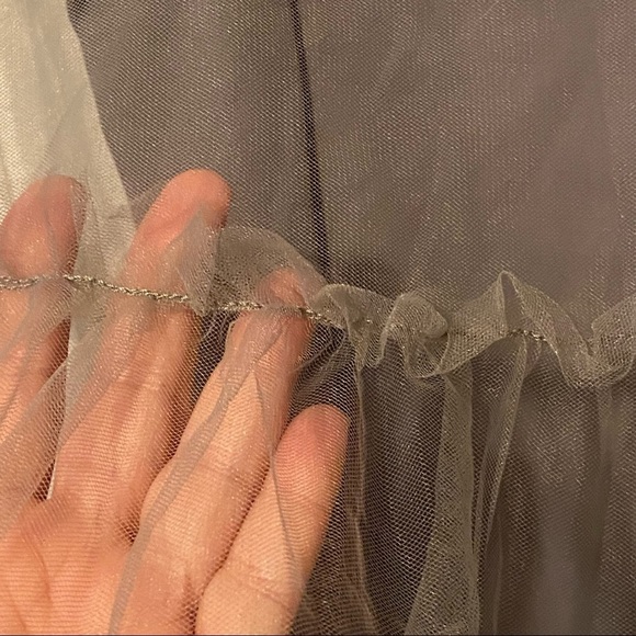 Topshop Gray Mesh Sheer Overlay Dress NWT US 4 #10J80K - Picture 3 of 15